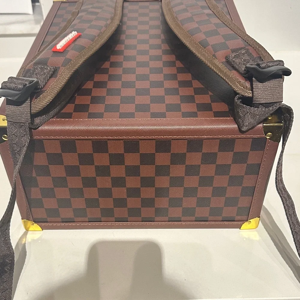 Sprayground Brown Checkered Chataraunga Bag